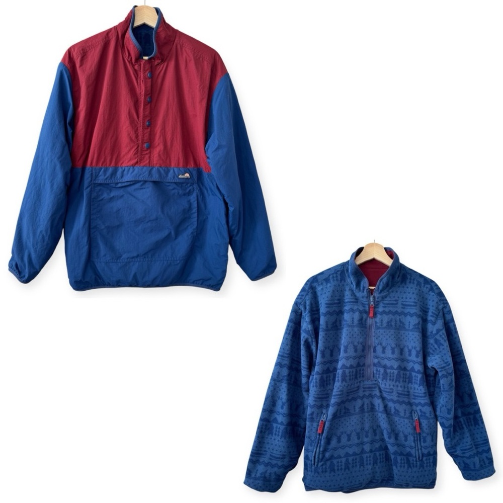 Chubbies Beach Club Nylon Fleece Bear Deer Wolf Reversible Jacket Small